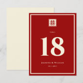 Square Logo Double Happiness Chinese bruiloft Briefkaart (Voorkant / Achterkant)