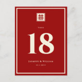 Square Logo Double Happiness Chinese bruiloft Briefkaart (Voorkant)