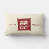 Square Logo Double Happiness Chinese bruiloft Kussen (Voorkant)