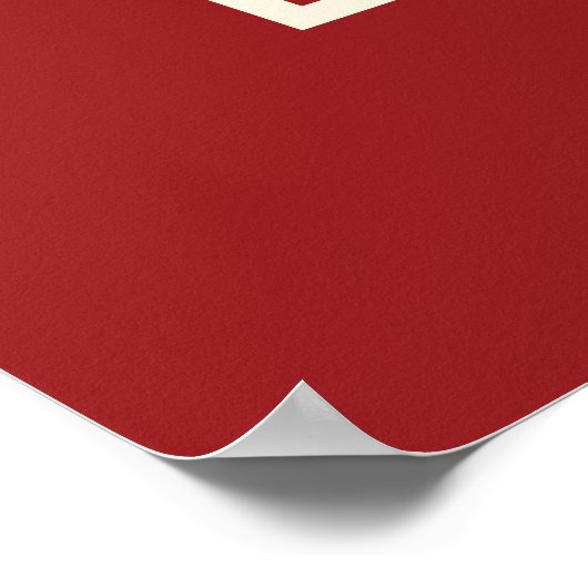 Square Logo Double Happiness Chinese bruiloft Poster (Hoek)