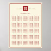 Square Logo Double Happiness Chinese bruiloft Poster (Voorkant)
