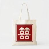 Square Logo Double Happiness Chinese bruiloft Tote Bag (Voorkant)