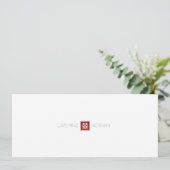 Square Logo Double Happiness Chinese Wedding Kaart (Staand voorkant)