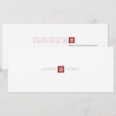 Square Logo Double Happiness Chinese Wedding Kaart (Voorkant / Achterkant)