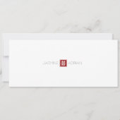 Square Logo Double Happiness Chinese Wedding Kaart (Voorkant)