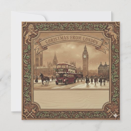 Square London Card - Christmas Feestdagenkaart (Voorkant)
