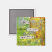 Square Magnet - "Geloof in je eigen muziek" (Voorkant / Achterkant)