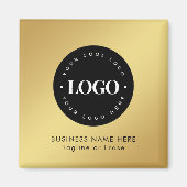 Square Magnet Gold & Black Business Logo Custom (Voorkant)