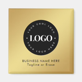 Square Magnet Gold & Black Business Logo Custom