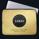 Square Magnet Gold & Black Business Logo Custom Laptop Sleeve<br><div class="desc">Deze elegante laptophoes is uitstekend geschikt voor uw zakelijke/persoonlijke behoeften. Voeg eenvoudig de gewenste logo toe door op de optie "personaliseren" te klikken.</div>