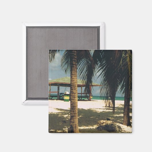 Square Magnet met Island Scene (Voorkant / Achterkant)