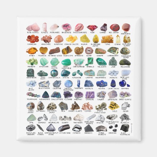 Square Magnet The Crystal Collectie Rainbow Rocks (Voorkant)