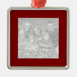 Square Maroon Border Foto Metalen Ornament