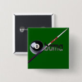 Square McCain/Obama Eight Ball Button (Voorkant /achterkant)