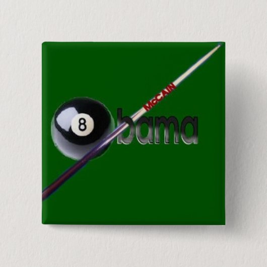 Square McCain/Obama Eight Ball Button (Voorkant)