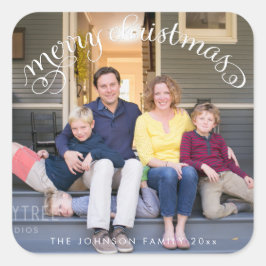 Square Merry kerstfoto Stickers