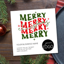 Square Merry kerstscript Business Logo