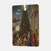 Square Metal Nativity Santa Christmas Ornament (Voorkant links)