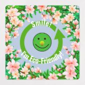 Square / milieuvriendelijke glimlach labels (Design 1)