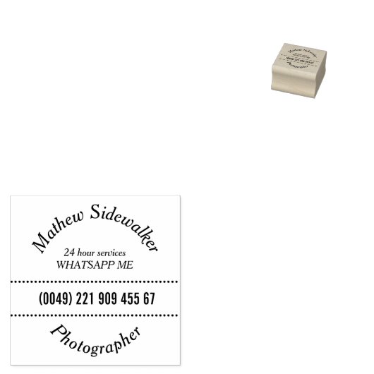 Square Mini-stempel Ideaal voor fotograaf Rubberstempel (Gestempeld)