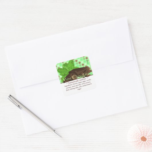 Square Mint Chocolade Stickers (Envelop)
