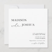 Square Modern Heart Calligraphy Wedding Kaart (Voorkant)