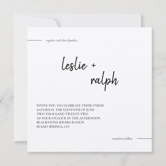 Square Modern Invitation Kaart (Voorkant)