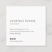 Square Modern professional business card Vierkante Visitekaartje (Achterkant)