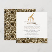 Square Modern Safari Adventure Baby shower Giraffe Kaart (Voorkant / Achterkant)