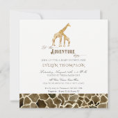 Square Modern Safari Adventure Baby shower Giraffe Kaart (Voorkant)