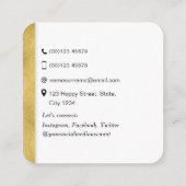 Square Moderne Gold networking professional QR cod Vierkante Visitekaartje (Achterkant)