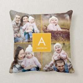 Square Monogram Aangepast foto-Sierkussen Kussen
