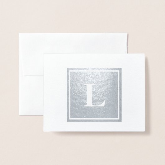 Square Monogram Dankuwel Folie Kaarten (Voorkant met envelop)