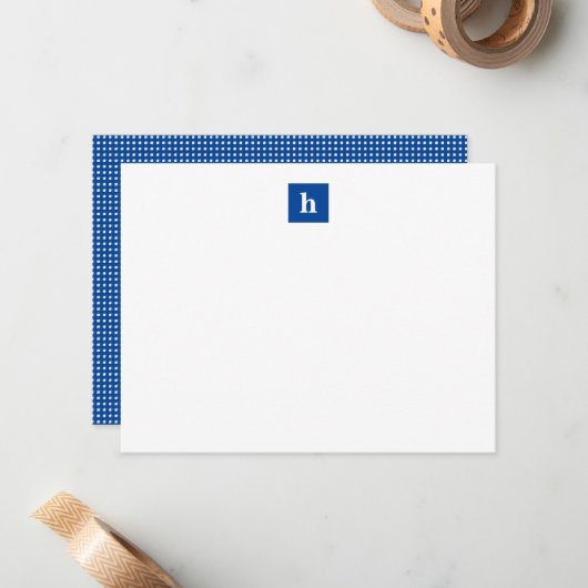 Square Monogram Notitiekaartje (Voorkant / Achterkant in situ)