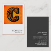 Square Monogram - Paisley Sunburst - C Visitekaartje (Voorkant / Achterkant)