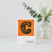 Square Monogram - Paisley Sunburst - C Visitekaartje (Staand voorkant)