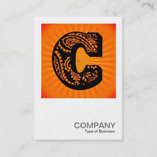 Square Monogram - Paisley Sunburst - C Visitekaartje (Voorkant)