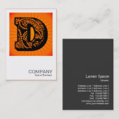 Square Monogram - Paisley Sunburst - D Visitekaartje (Voorkant / Achterkant)