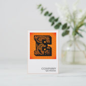 Square Monogram - Paisley Sunburst - E Visitekaartje (Staand voorkant)