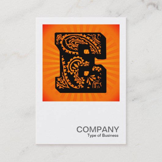 Square Monogram - Paisley Sunburst - E Visitekaartje (Voorkant)