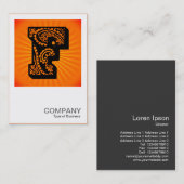 Square Monogram - Paisley Sunburst - F Visitekaartje (Voorkant / Achterkant)