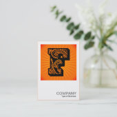 Square Monogram - Paisley Sunburst - F Visitekaartje (Staand voorkant)