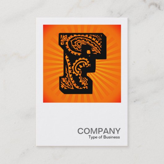 Square Monogram - Paisley Sunburst - F Visitekaartje (Voorkant)