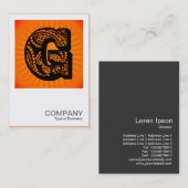 Square Monogram - Paisley Sunburst - G Visitekaartje (Voorkant / Achterkant)
