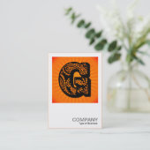 Square Monogram - Paisley Sunburst - G Visitekaartje (Staand voorkant)