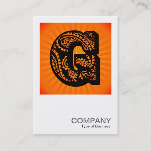 Square Monogram - Paisley Sunburst - G Visitekaartje (Voorkant)