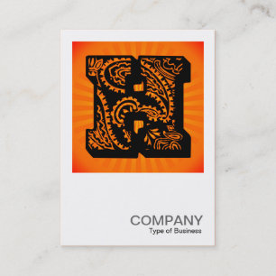 Square Monogram - Paisley Sunburst - H Visitekaartje