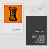 Square Monogram - Paisley Sunburst - I Visitekaartje (Voorkant / Achterkant)