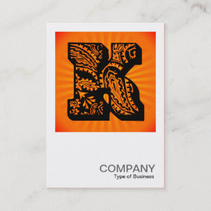 Square Monogram - Paisley Sunburst - K Visitekaartje
