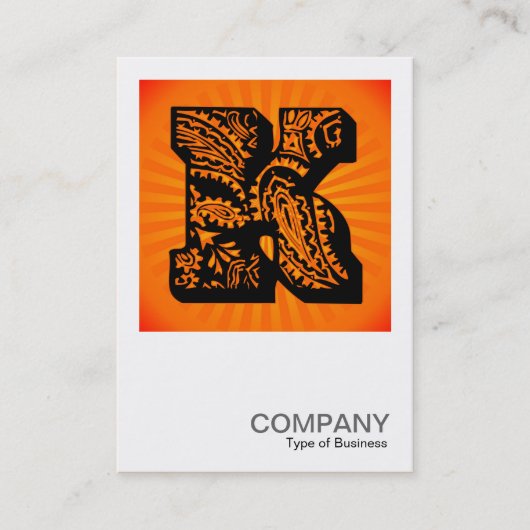Square Monogram - Paisley Sunburst - K Visitekaartje (Voorkant)